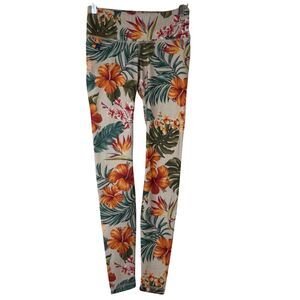 Aviator Nation Tropical Floral Print Leggings Size XS